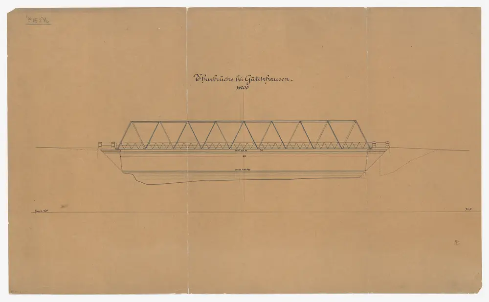 Thalheim an der Thur (damals Dorlikon): Brücke über die Thur in Gütighausen, 1. Projekt; Seitenansicht