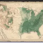 United States showing the Relative Average Density of Existing Forests.