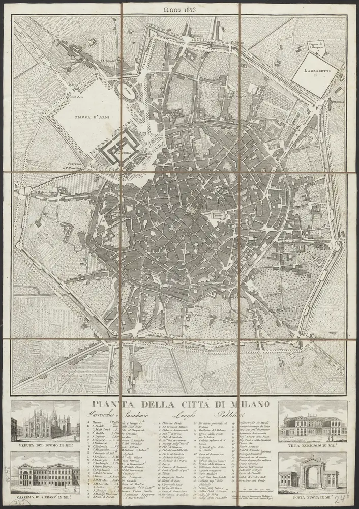 Pianta della città di Milano