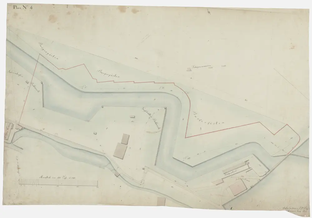 Zürich: Befestigungsanlage vom Seidenhof-Bollwerk bis zum Schützenhaus; Grundriss (Nr. 4)