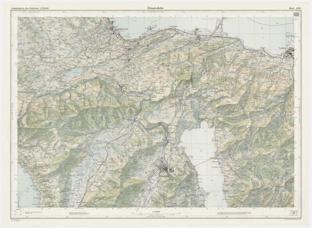 Landeskarte der Schweiz 1 : 25000: Den Kanton Zürich betreffende Blätter: Blatt 1132: Einsiedeln SZ