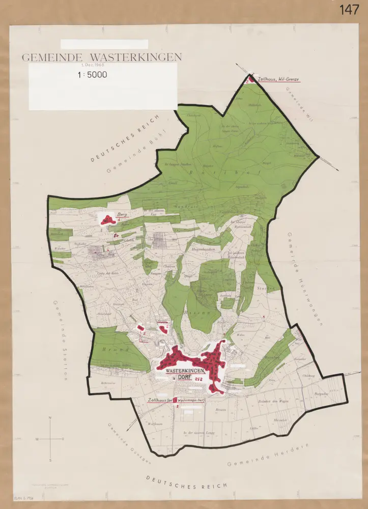 Wasterkingen: Definition der Siedlungen für die eidgenössische Volkszählung am 01.12.1960; Siedlungskarte Nr. 147