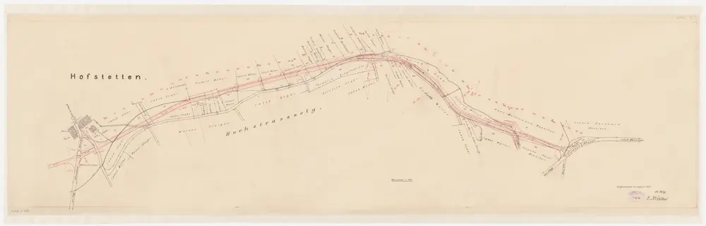Hofstetten: Projektierte Strasse von Hofstetten über Hochstrasszelg bis Steig; Situationsplan