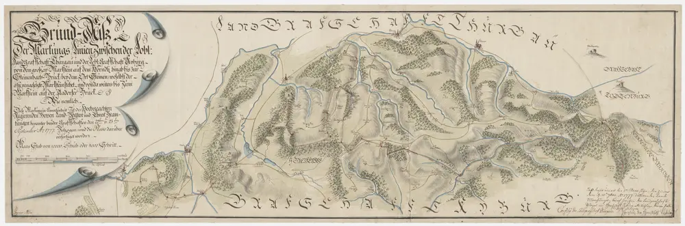 Grenze zwischen der Grafschaft Kyburg und der Landgrafschaft Thurgau von Aadorf bis zum Hörnli; Übersichtsplan