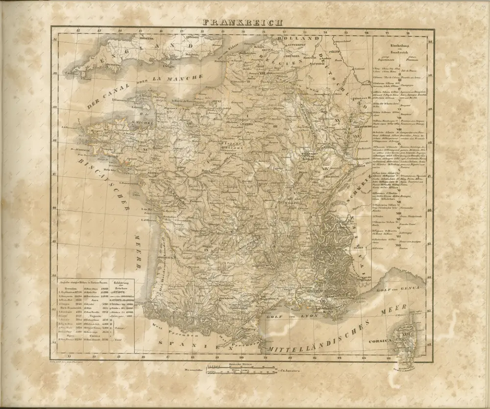 mapa z atlasu "Vollständiger Hand-Atlas der neueren Erdbeschreibung über alle Theile der Erde in 82 Blättern"