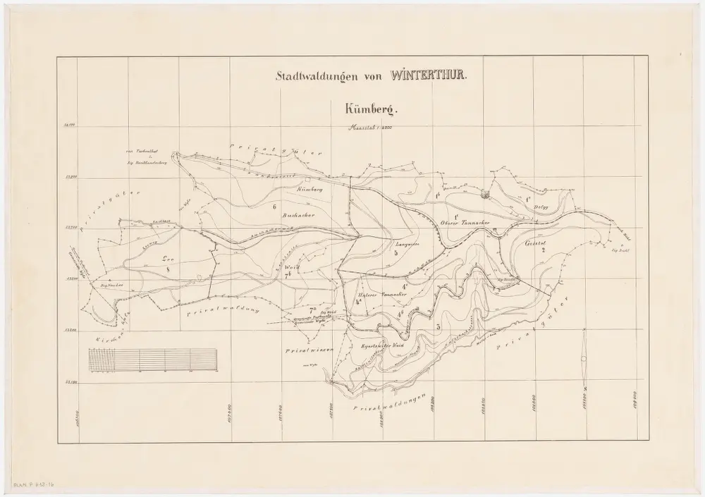 Winterthur, Oberwinterthur, Wülflingen, Turbenthal: Stadtwaldung Winterthur: Turbenthal: Chümberg (Kümberg); Grundriss