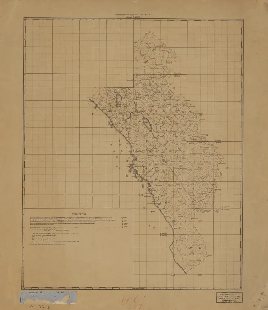 Bladwijzer der Topographische Kaart van Sumatra