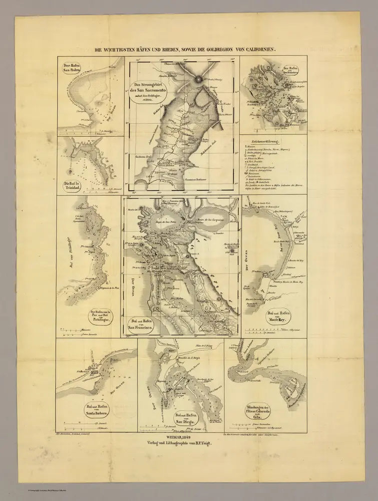 Wichtigsten Hafen und Rheden, Goldregion von Californien.