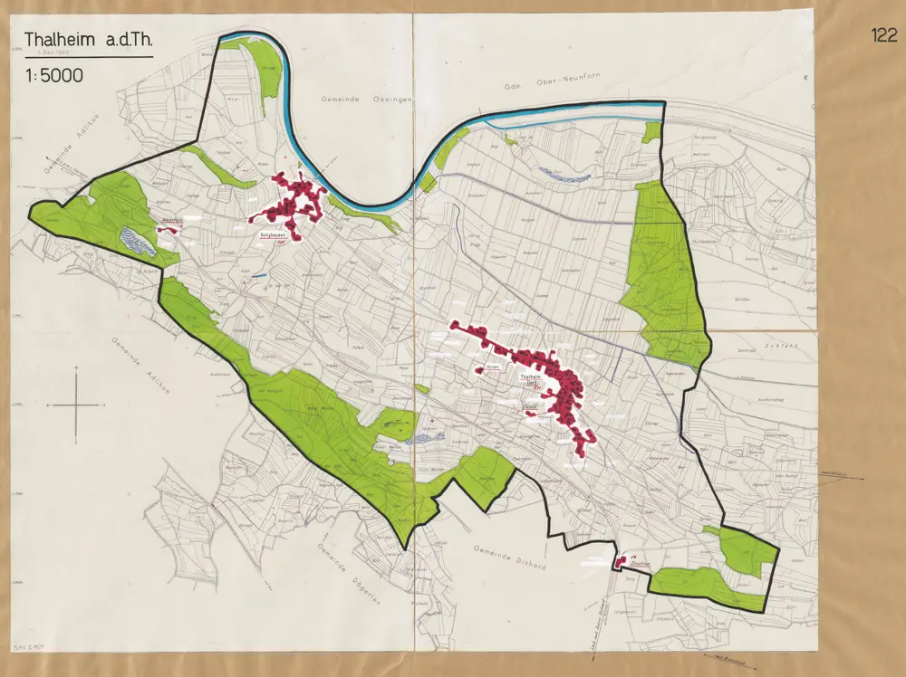 Thalheim an der Thur: Definition der Siedlungen für die eidgenössische Volkszählung am 01.12.1960; Siedlungskarte Nr. 122
