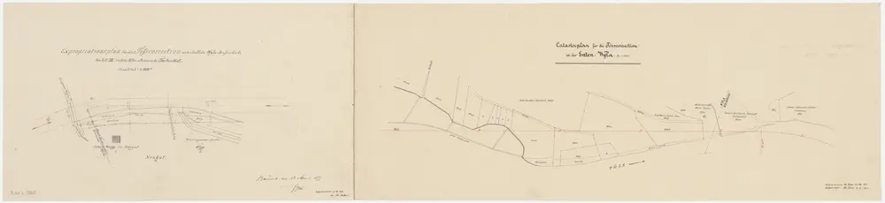 Wila, Wildberg, Turbenthal: Von der gedeckten Brücke in Wila bis Enten in Wila, Expropriationen der Tösskorrektion; Situationspläne (Töss-Gebiet Nr. 96)