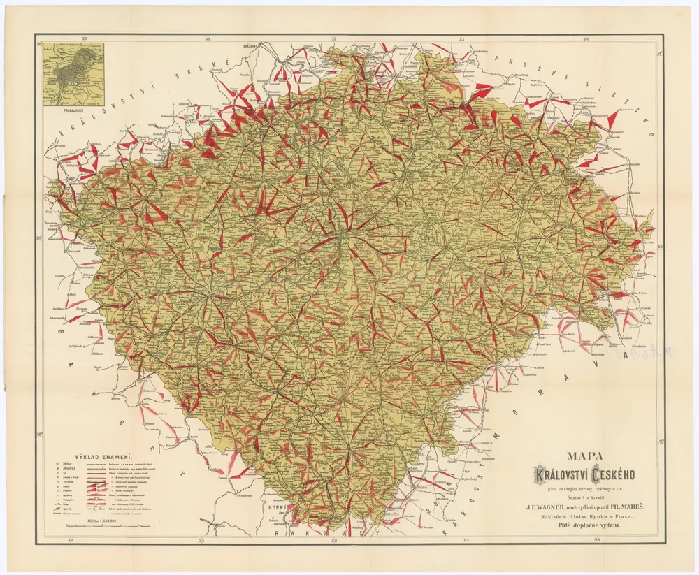 Mapa Království českého pro cestující, turisty, cyklisty a. t. d