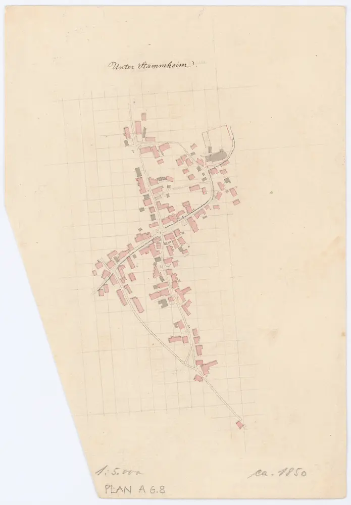 Vorlagen für die Topographische Karte des Kantons Zürich (Wild-Karte): Bezirk Andelfingen: Ortsplan: Unterstammheim