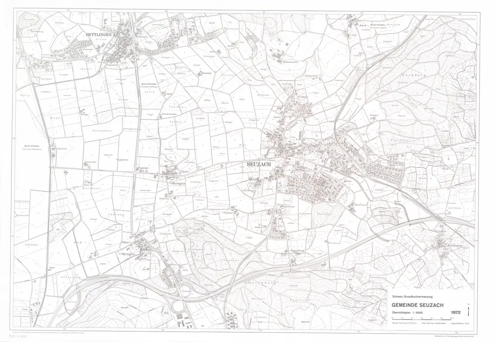 Seuzach: Gemeinde; Übersichtsplan (Schweizerische Grundbuchvermessung)
