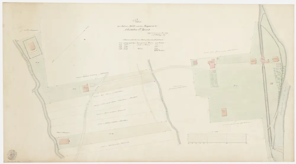 Altstetten: Pulvermühle und Magazine; Grundriss