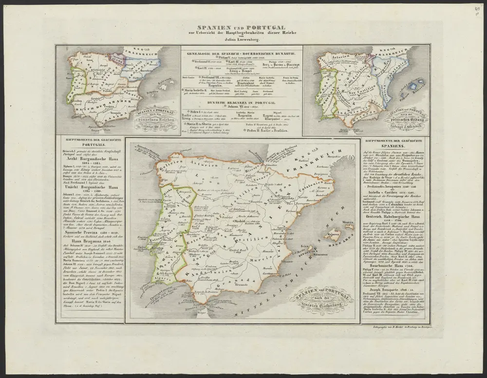 [Historisch-geographischer Atlas zu den allgemeinen Geschichtswerken von C. v. Rotteck, Pölitz u. Becker] : Spanien und Portugal zur Uebersicht der Hauptbegebenheiten dieser Reiche