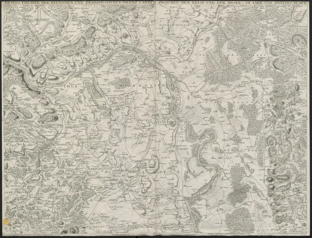 KRIEGS THEATER DER TEUTSCHEN UND FRANZOESISCHEN GRAENZLANDEN ZWISCHEN DEM RHEIN UND DER MOSEL. IM JAHR 1794. ZWEITES BLATT.