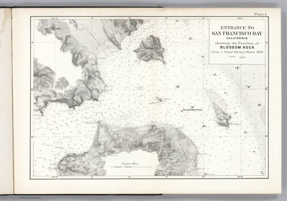 Plate I.  Blossom Rock, in San Francisco Harbor, California.