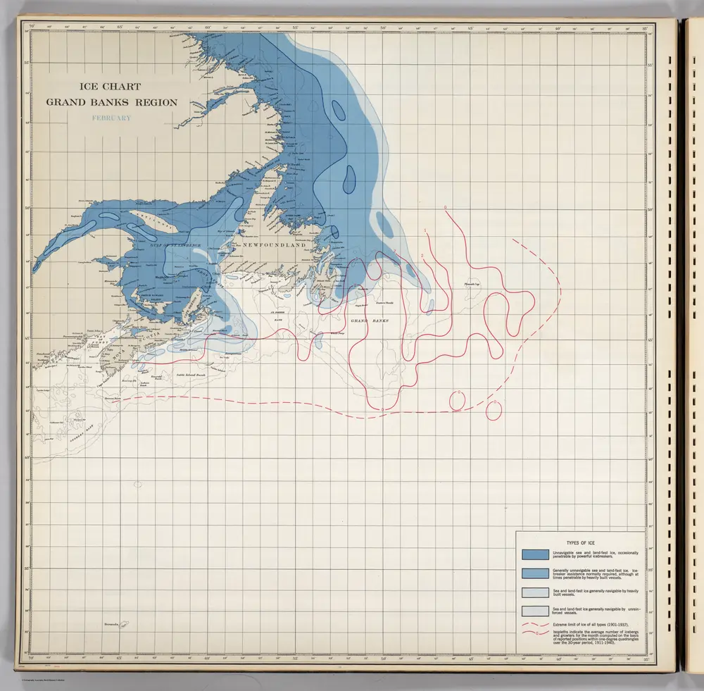 Ice Chart, Grand Banks Region, February.