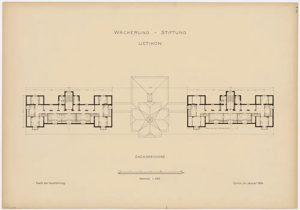 Uetikon am See: Wäckerlingstiftung, Dachgeschoss; Grundriss