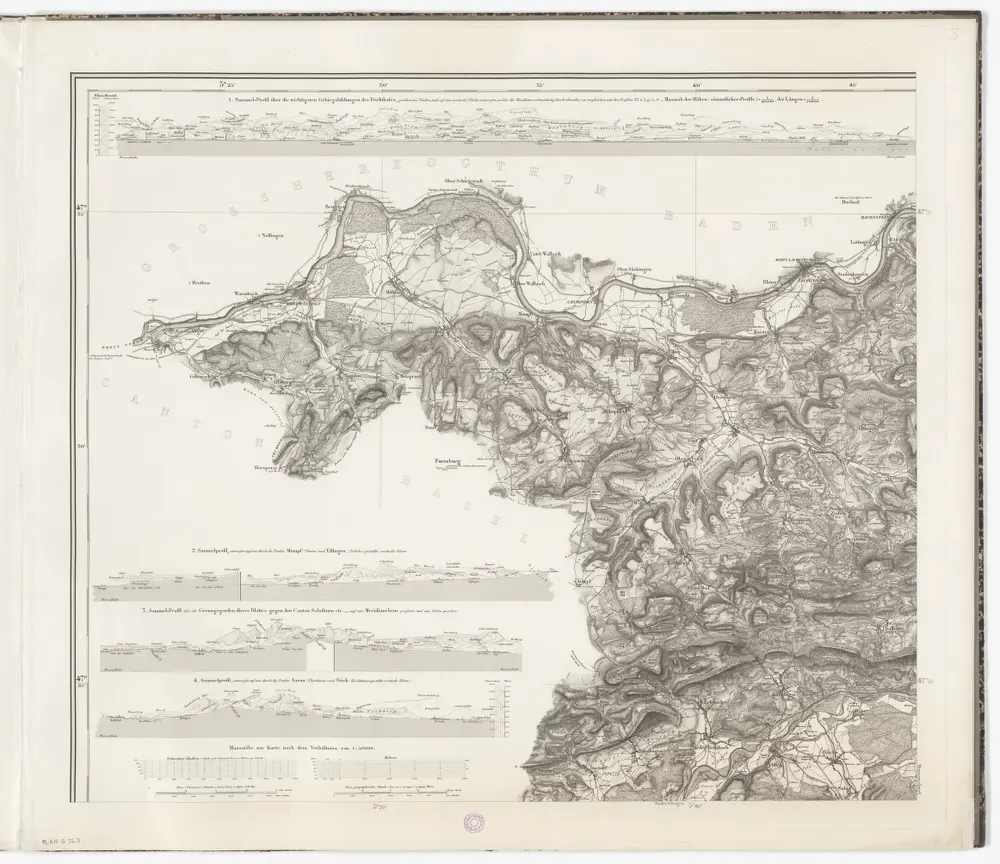 Topographische Karte des eidgenössischen Kantons Aargau im Auftrag der Staatsbehörden (Michaelis-Karte): Blatt 3