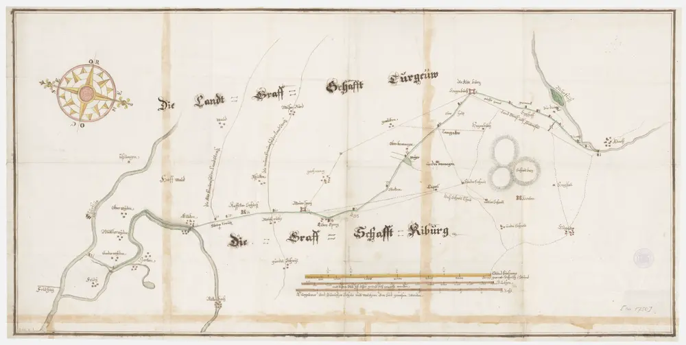 Grenze zwischen der Grafschaft Kyburg und der Landgrafschaft Thurgau von der Thur bis Aadorf; Übersichtsplan