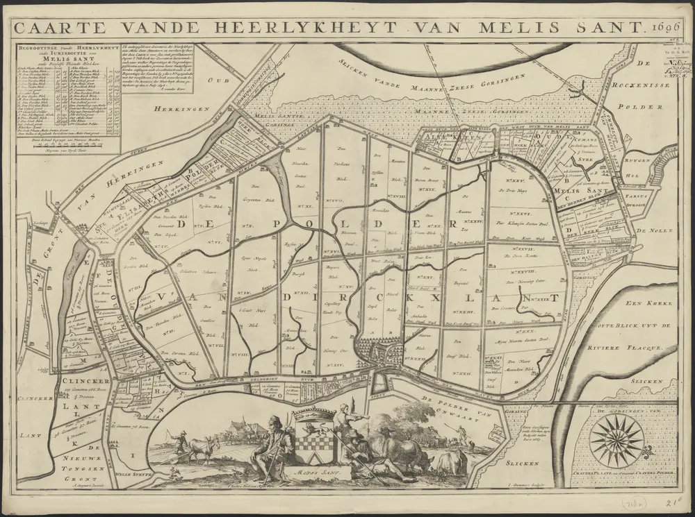 Caarte vande heerlykheyt van Melis Sant 1696