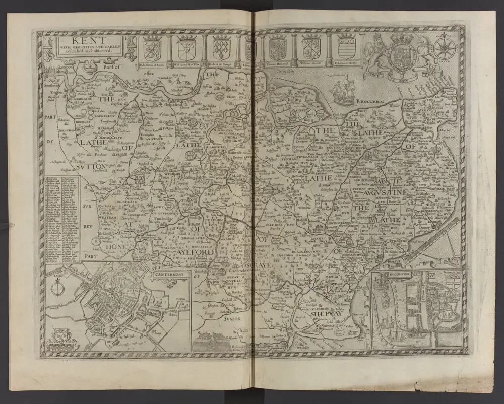 A Prospect of the Most Famous Parts of the VVorld. | Viz. Asia, 3 Affrica, 5 Europe, 7 America, 9 | With these Kingdomes therein contained; Grecia, 11 Romane Empire, 13 Germanie, 15 Bohemia, 17 France, 19 Belgia, 21 Spaine, 23 Italie, 25 Hungarie, 27 Denmarke, 29 Poland, 31 Persia, 33 Turkish Empire, 35 Kingdome of China, 37 Tartaria, 39 Sommer Ilands, 41 Civill Warres, in England, Wales, and Ireland, You shall find placed in the beginning of the second book marked with these *** and (5) | Together with all the Provinces, Counties, and Shires, contained in that large Theater of Great Britaines Empire. Performed by John Speed.