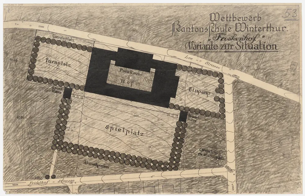 Winterthur: Kantonsschule; Projekt Freskenhof; Situationsplan