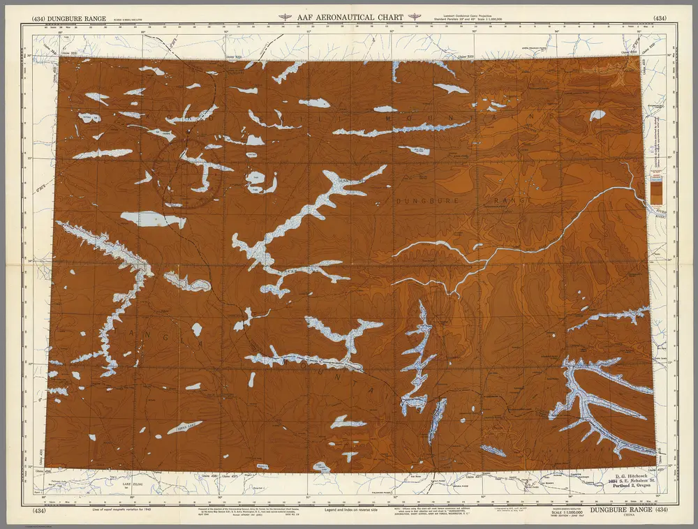 World Aeronautical Chart.  Dungbure Range (434).