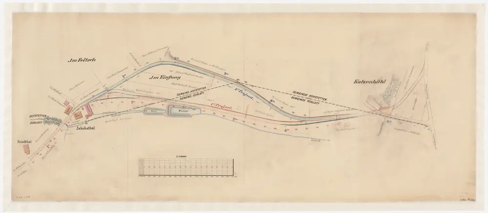 Schlatt, Hofstetten: Projektierte Strasse von Jakobsthal bis Katzenbühl; Situationsplan