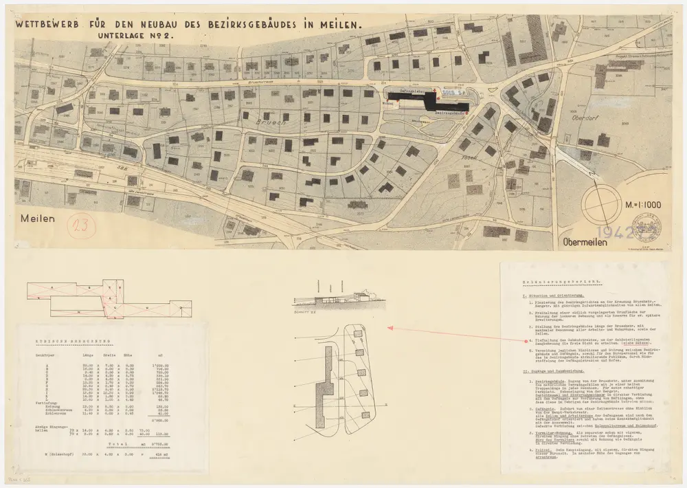 Meilen: Bezirksgebäude; Projekt 194272; Situationsplan