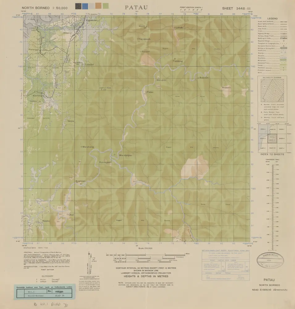 Patau / compilation: LHQ Cartographic Coy., Aust. Svy. Corps