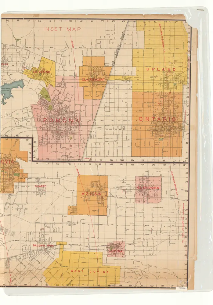 Map of Pasadena, Alhambra, Pomona, South Pasadena, Ontario, San Gabriel, Arcadia, Azusa, Monrovia, Upland, San Marino, Altadena, Sierra Madra, El Monte, La Verne, Covina, Glendora, Claremont, Rosemead, San Dimas, Baldwin Park, Duarte, Temple City, Wilmar, West Covina, and vicinity