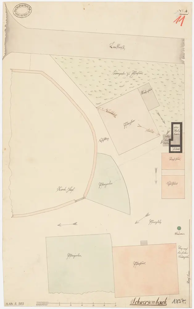 Schwerzenbach: Pfarrhaus und Umgebung; Grundriss (Nr. 11)