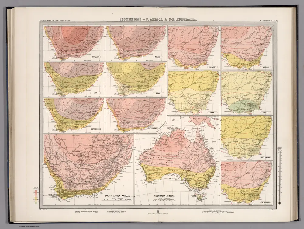 Plate 10.  Isotherms - S. Africa & S-E. Australia.