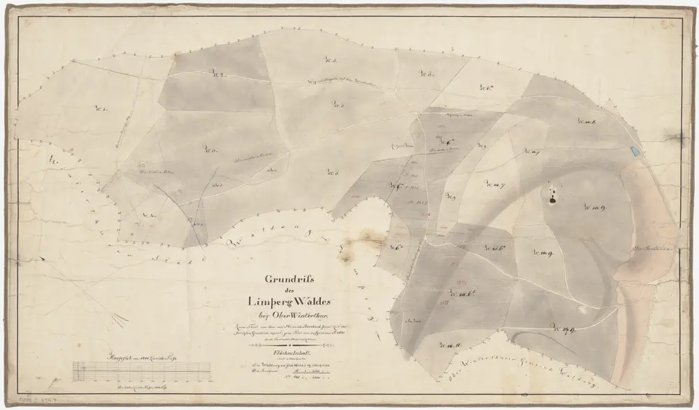 Oberwinterthur: Staats-, Gemeinde- und Genossenschaftswaldungen: Lindberg (Limperg); Grundriss