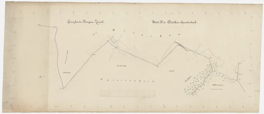 Grenze zwischen den Kantonen Zürich und Aargau von Dietikon bis Spreitenbach AG; Grundriss (Blatt 10)
