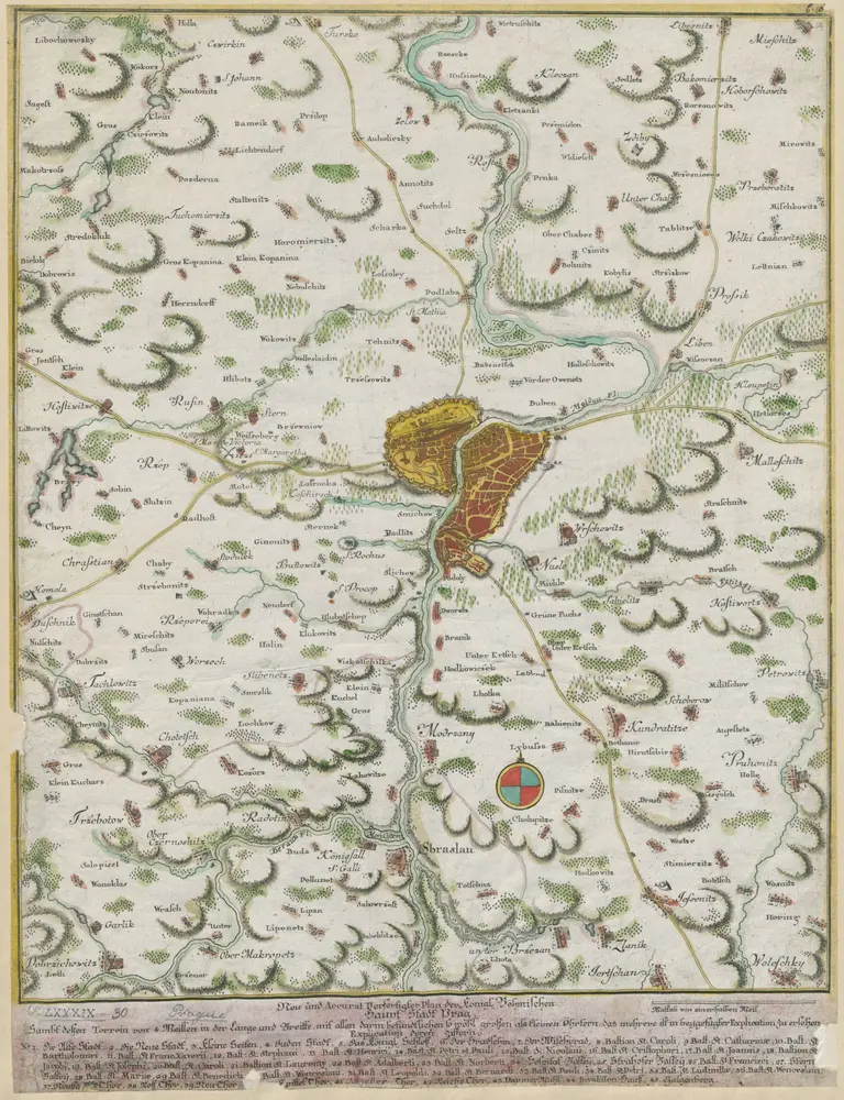 Neu und Accurat Verfertigter Plan der königl. Bohemischen Haupt Stadt Prag.