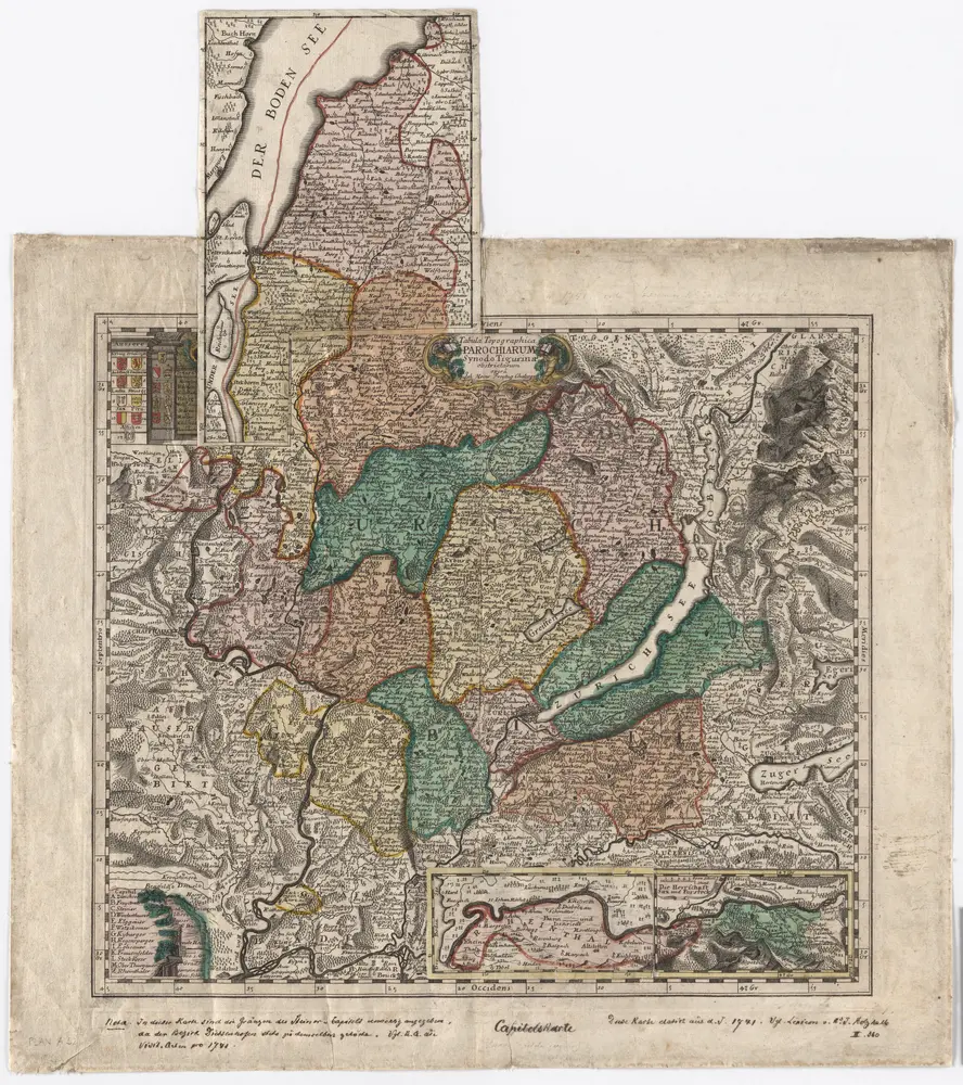 Darstellung von Stadt und Landschaft Zürich nach Kapiteln der Zürcher Synode