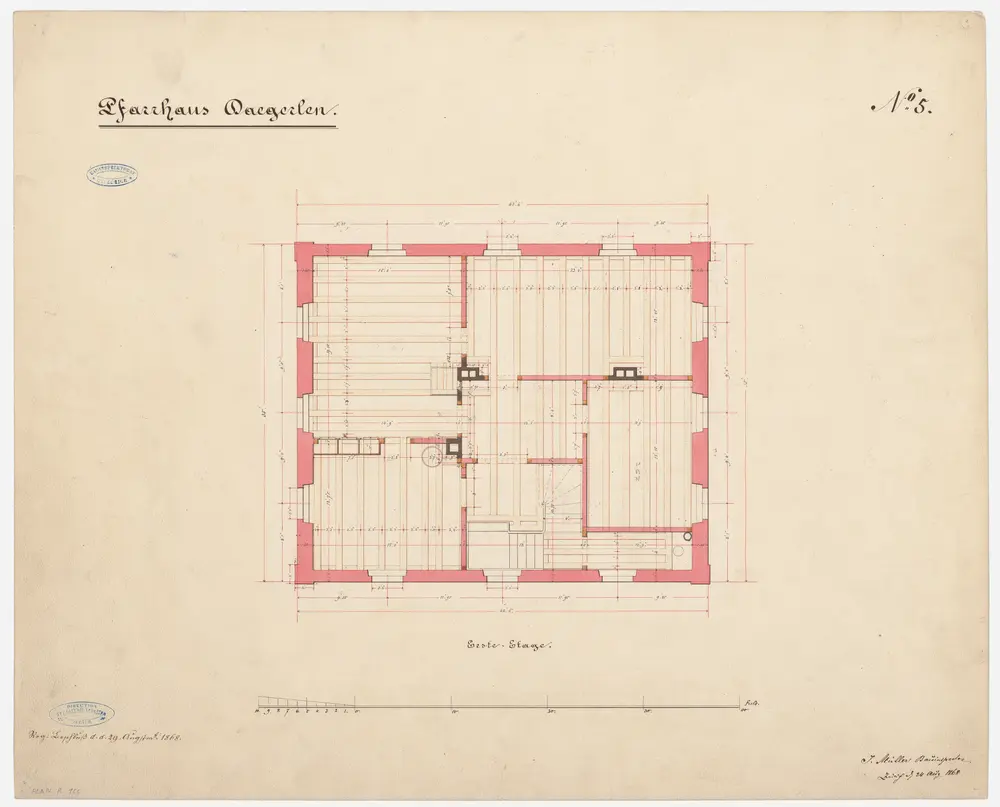 Dägerlen: Pfarrhaus, 1. Stock; Grundriss (Nr. 5)