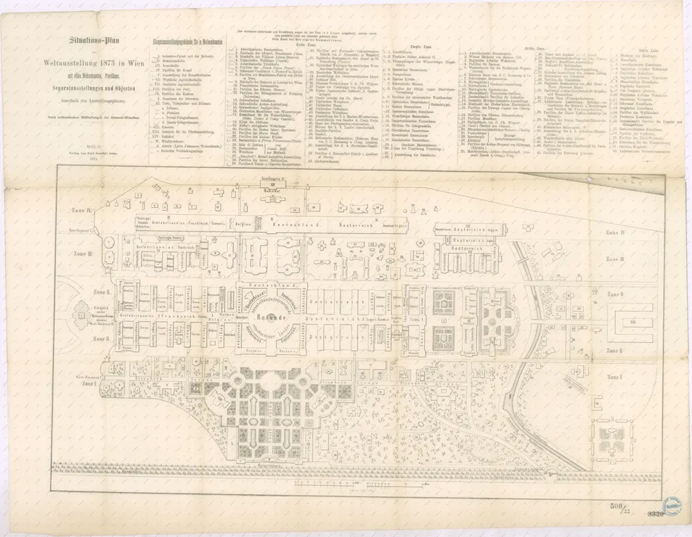 Situation plan der Weltausstellung 1873 in Wien