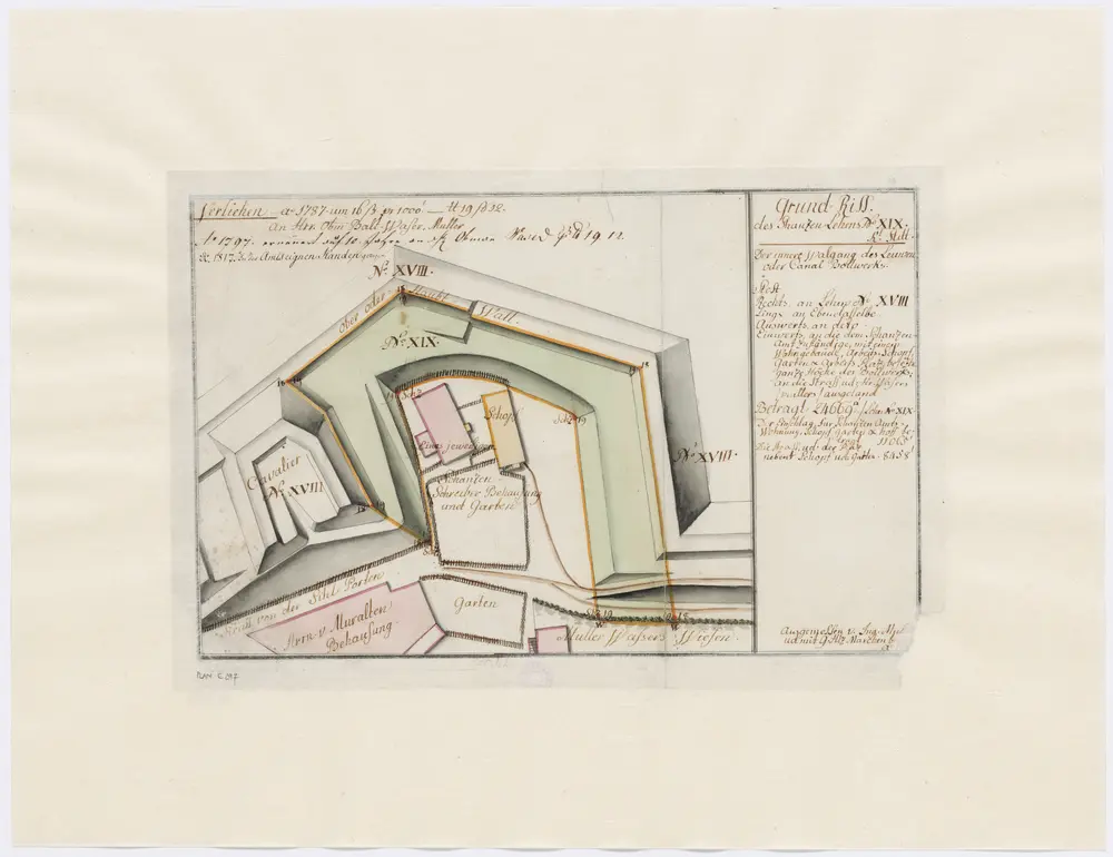 Zürich: Schanzenlehen Nr. 19 Kleine Stadt, beim Leu-Bollwerk; Grundriss