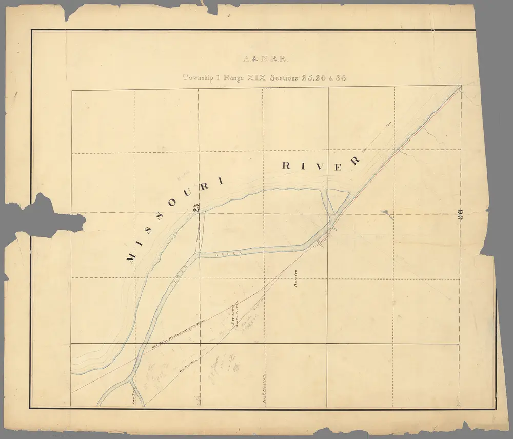 18. A. & N. R.R. (Plans for route of Atchison and Nebraska Railroad)