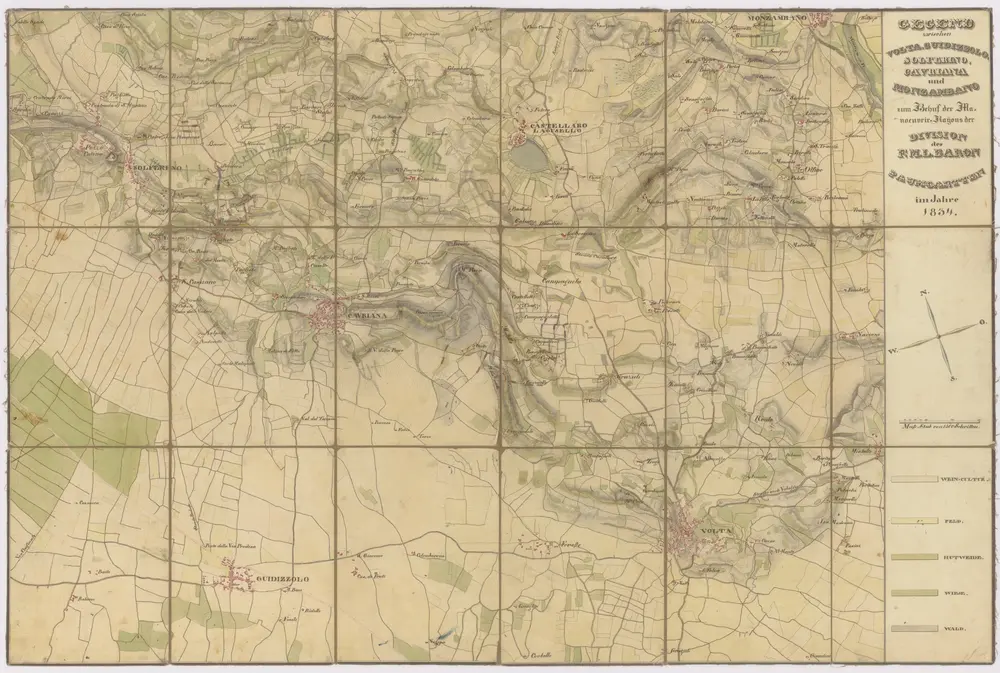 Gegend zwischen Volta, Guidizzolo, Solferino, Cavriana und Monzambano zum Behuf der Manoeuvrir-Rayons der Division des F.M.L. Baron Paumgarten im Jahre 1834