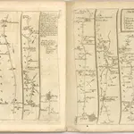 mapa z atlasu "The Roads through England delineated or, Ogilby ́s Survey, Revised, Improved, and Reduced to a Size portable for the Pocket By John Senex F, R, S. Being an Actual Survey of all the Principal Roads of England, And Wales, Distinctly laid down on one hundred "