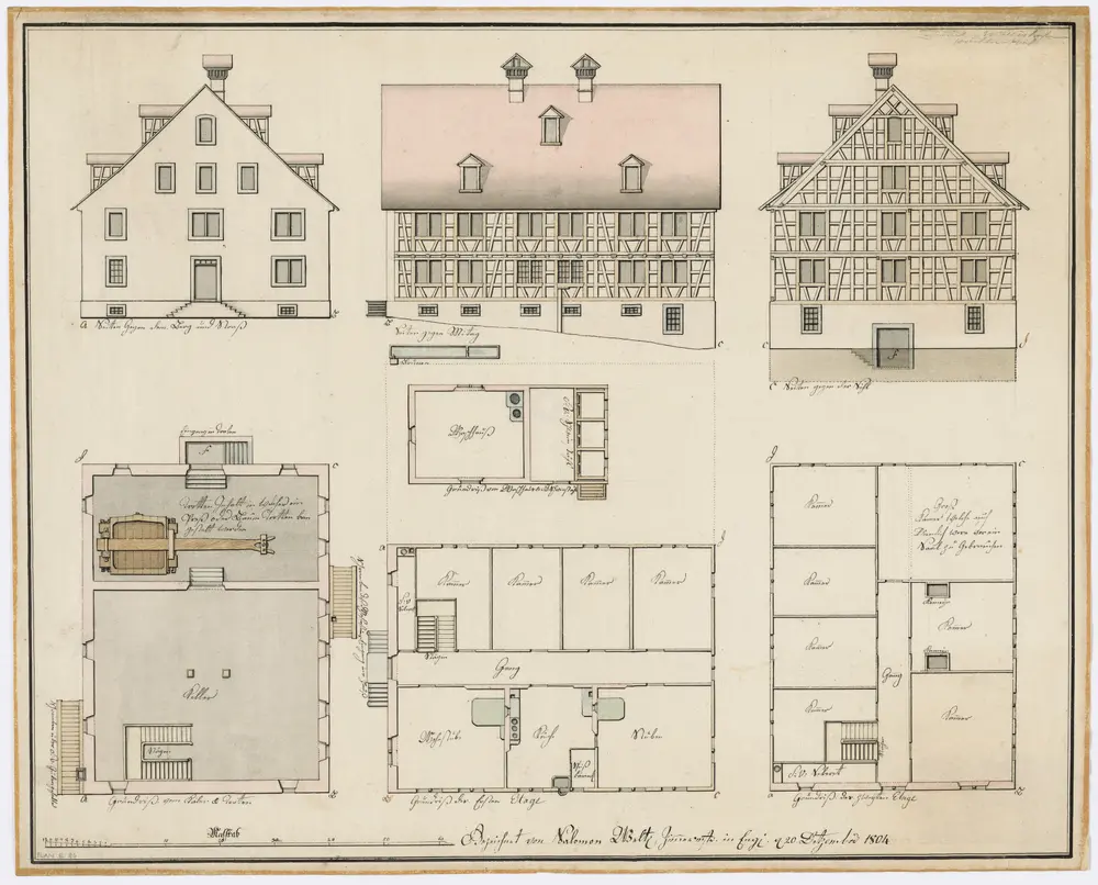 Wollishofen: Höckler-Hof; Ansichten und Grundrisse