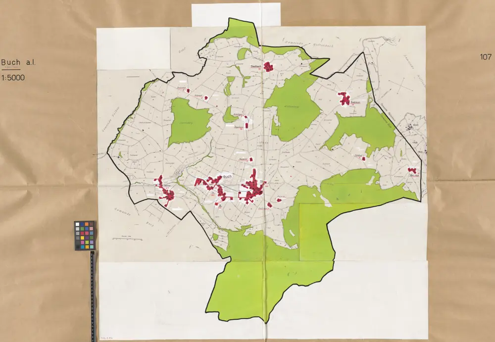 Buch am Irchel: Definition der Siedlungen für die eidgenössische Volkszählung am 01.12.1960; Siedlungskarte Nr. 107