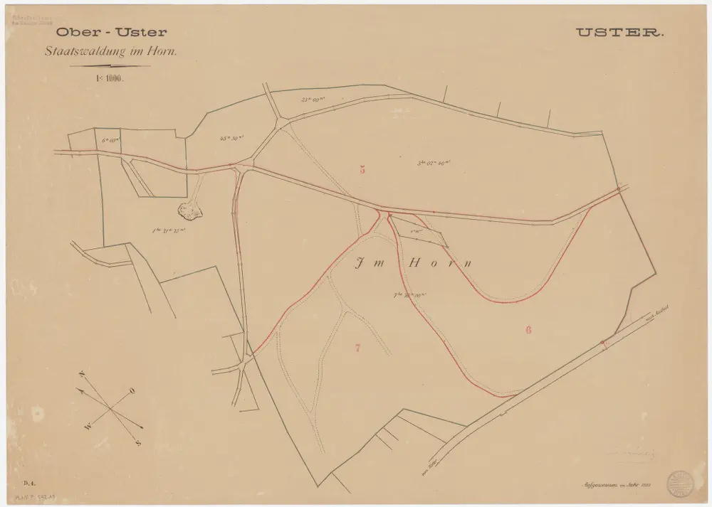 Uster, Seegräben: Staatswaldungen: Uster: Horn; Grundriss