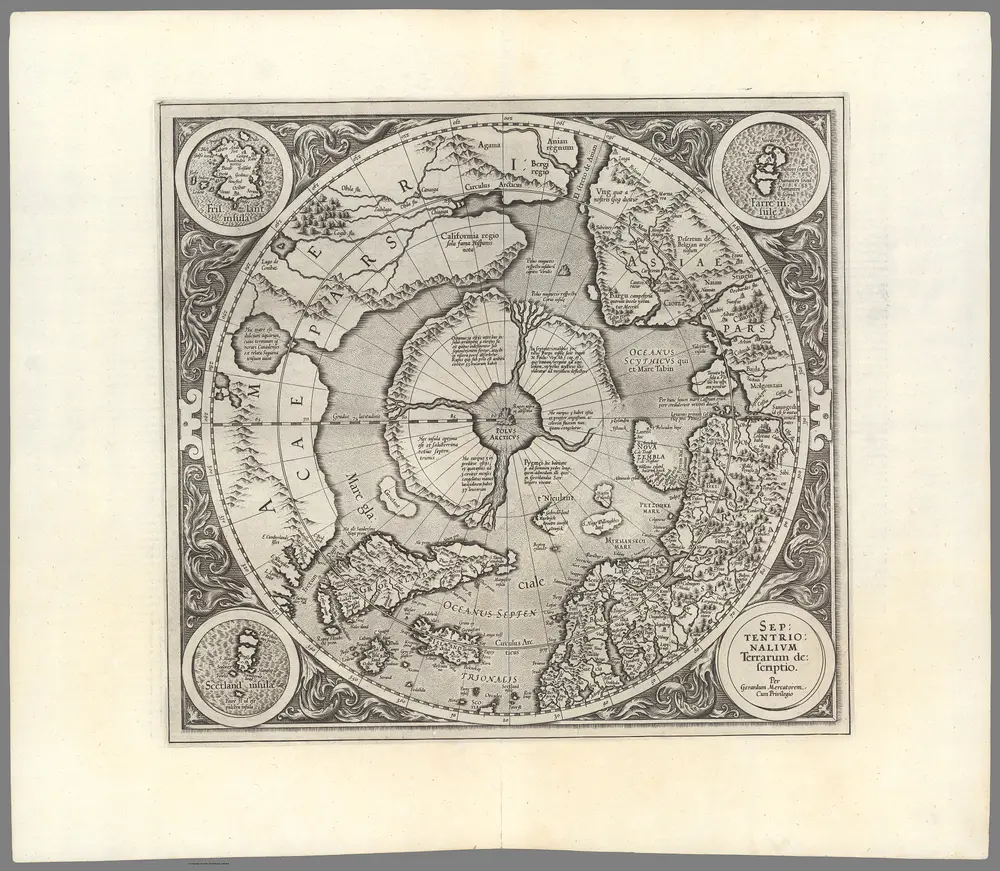 Septentrionalium Terrarum descriptio. Per Gerardum Mercatorem Cum Privilegio