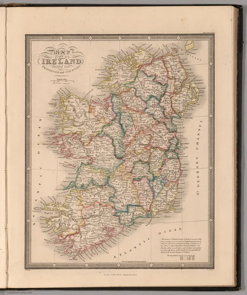 Map of Ireland Divided into Provinces and Counties